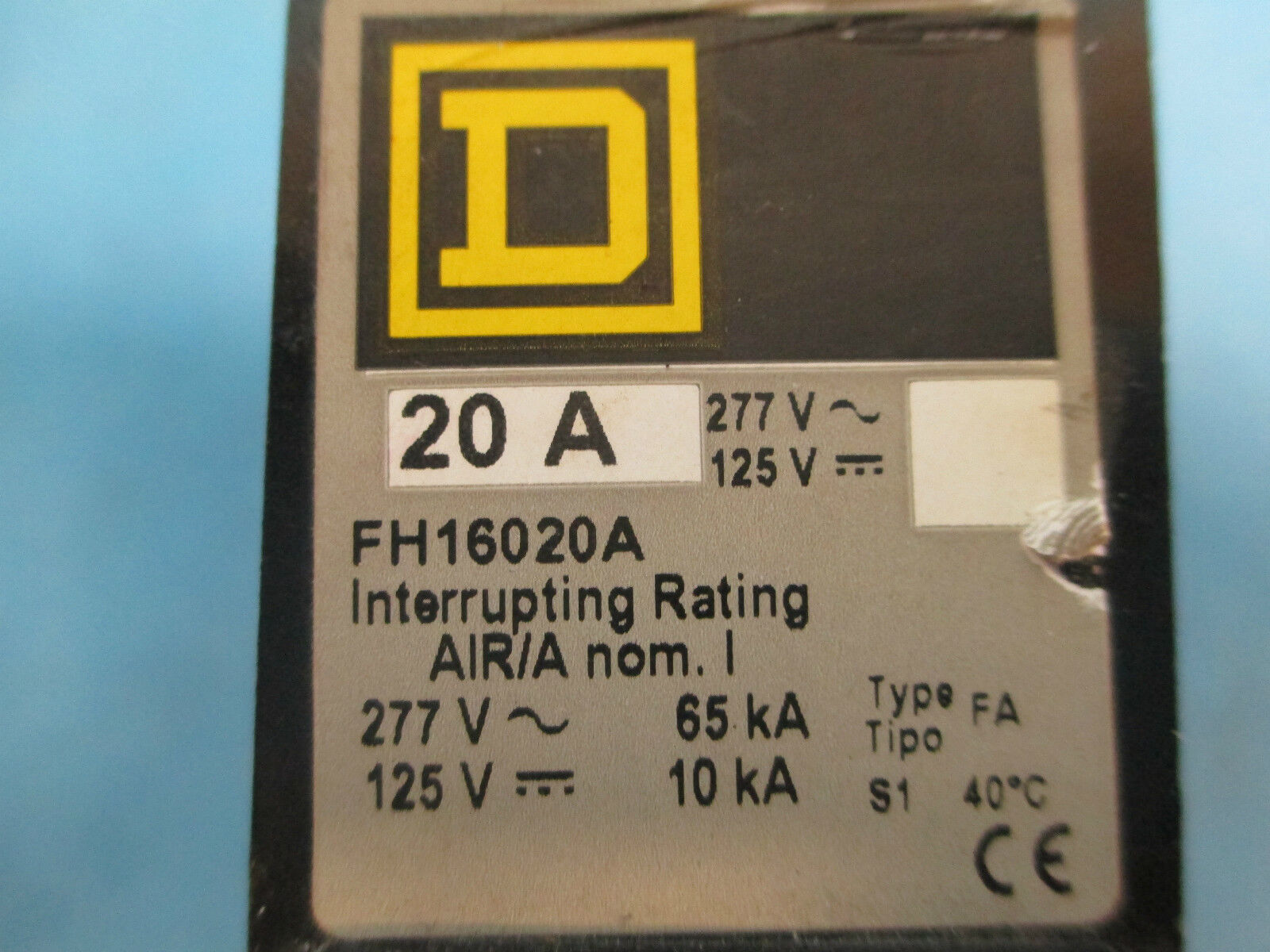 Square D I-Line Circuit Breaker FH16020A, 20A 277V A Phase