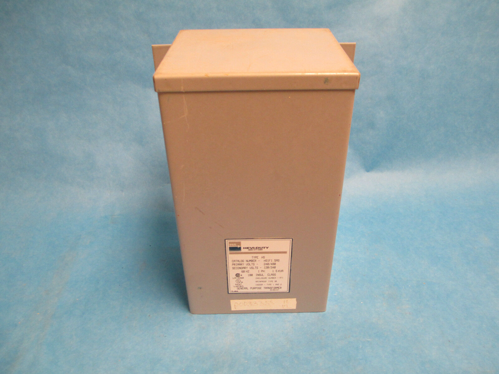 Hevi-Duty Transformer HS1F1.5AS Pri: 240/480 Sec: 120/240 1.5KVA 1PH Used