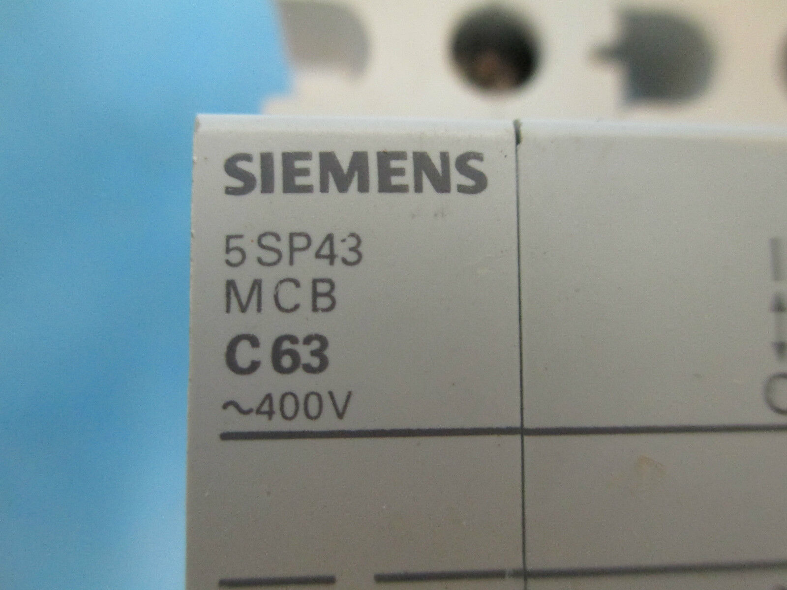 Siemens Circuit Breaker, 5SP43 MCB C63, 3P 63A Used