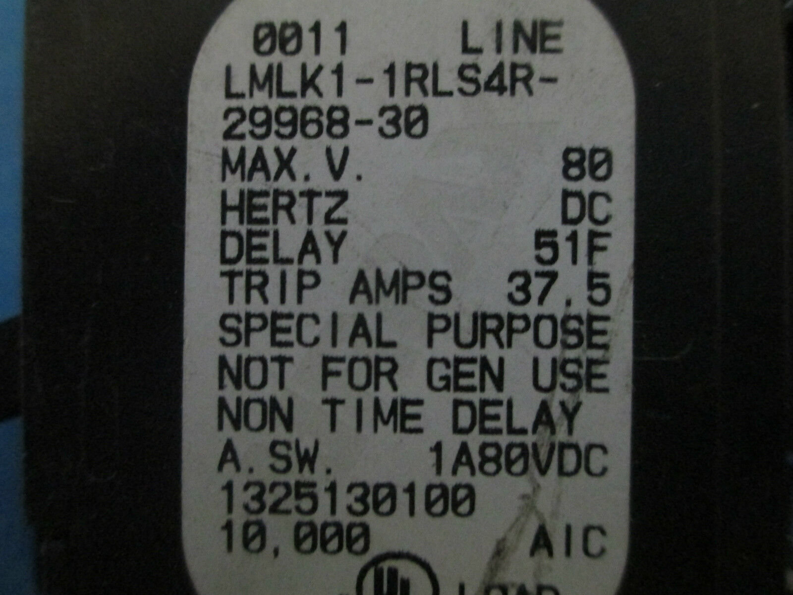 Airpax Circuit Breaker LMLK1-1RLS4R-29968-30, 30A 80V