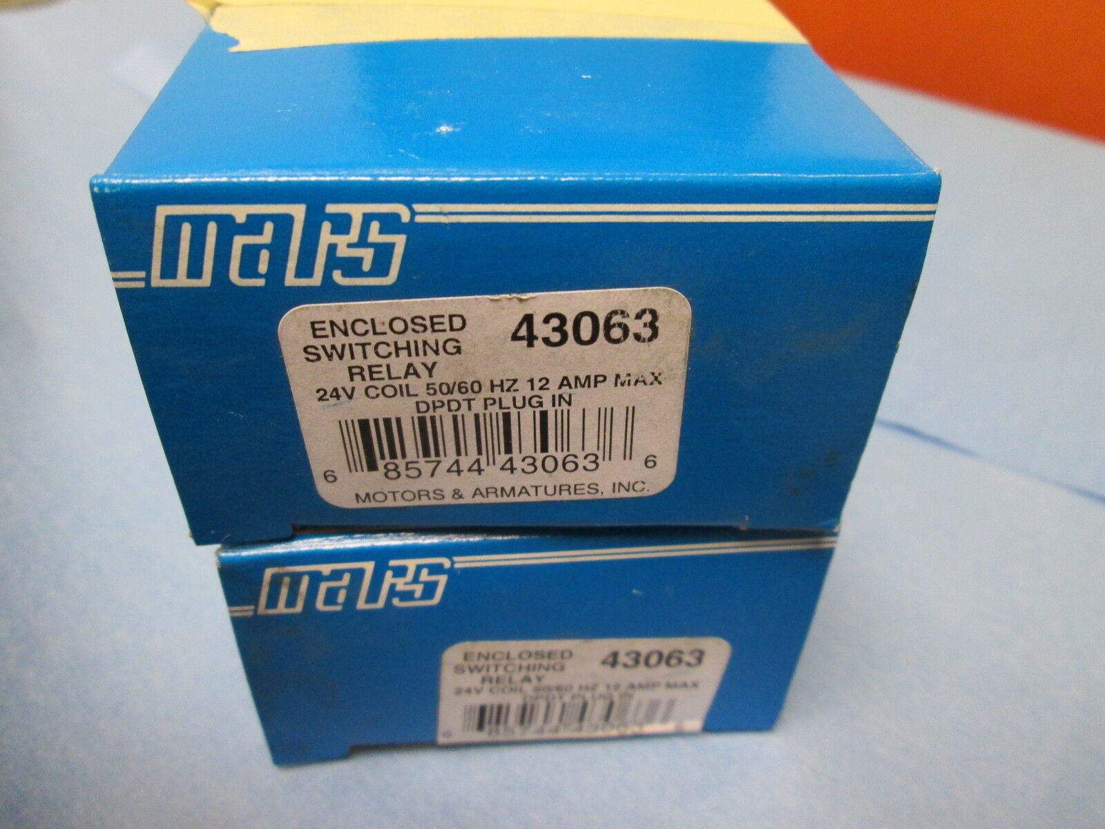 Mars Enclosed Switching Relay 43063, 24v coil 12amp,  Lot of 2