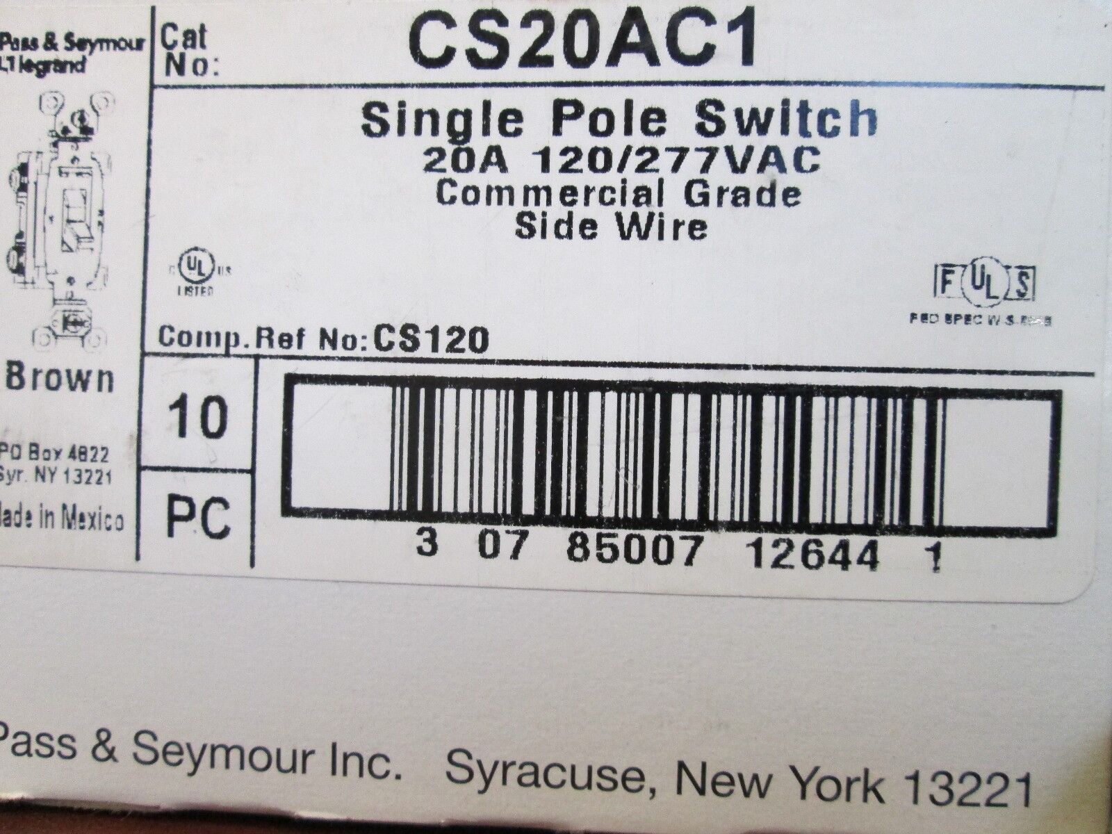 Legrand Switch CS20AC1 20A 120/277V *Lot of 10* New Surplus