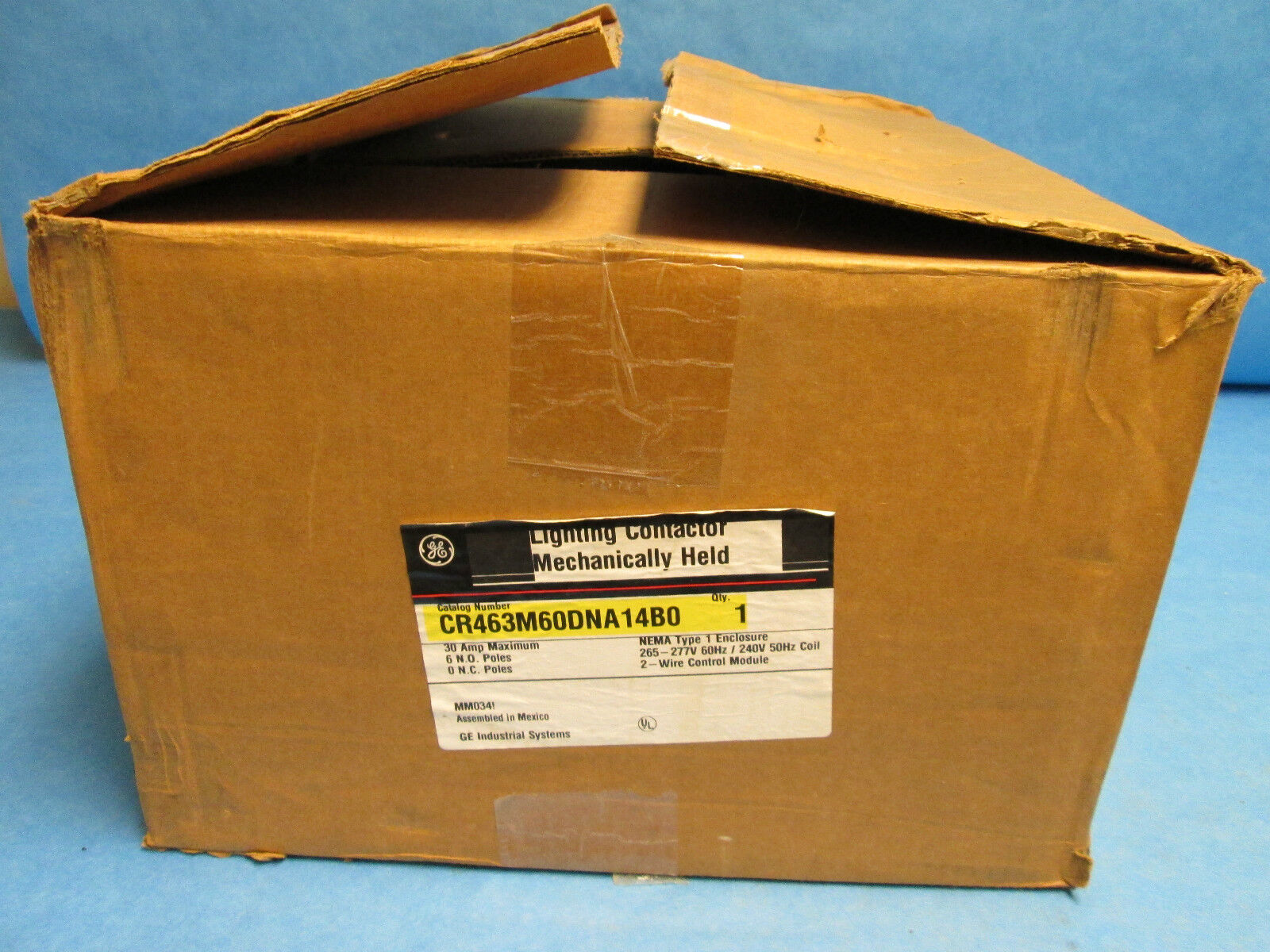 GE CR463M60DNA14B0 Mechanically Held 6p Lighting Contactor 277v coil New Surplus