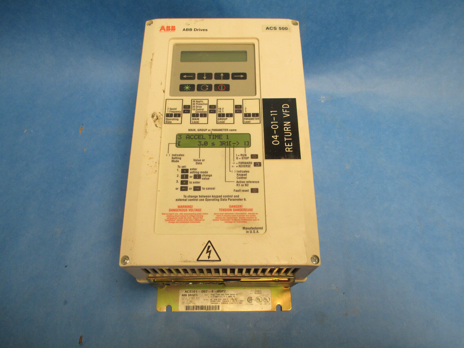 ABB ACS501-002-4-00P2 3HP Drive