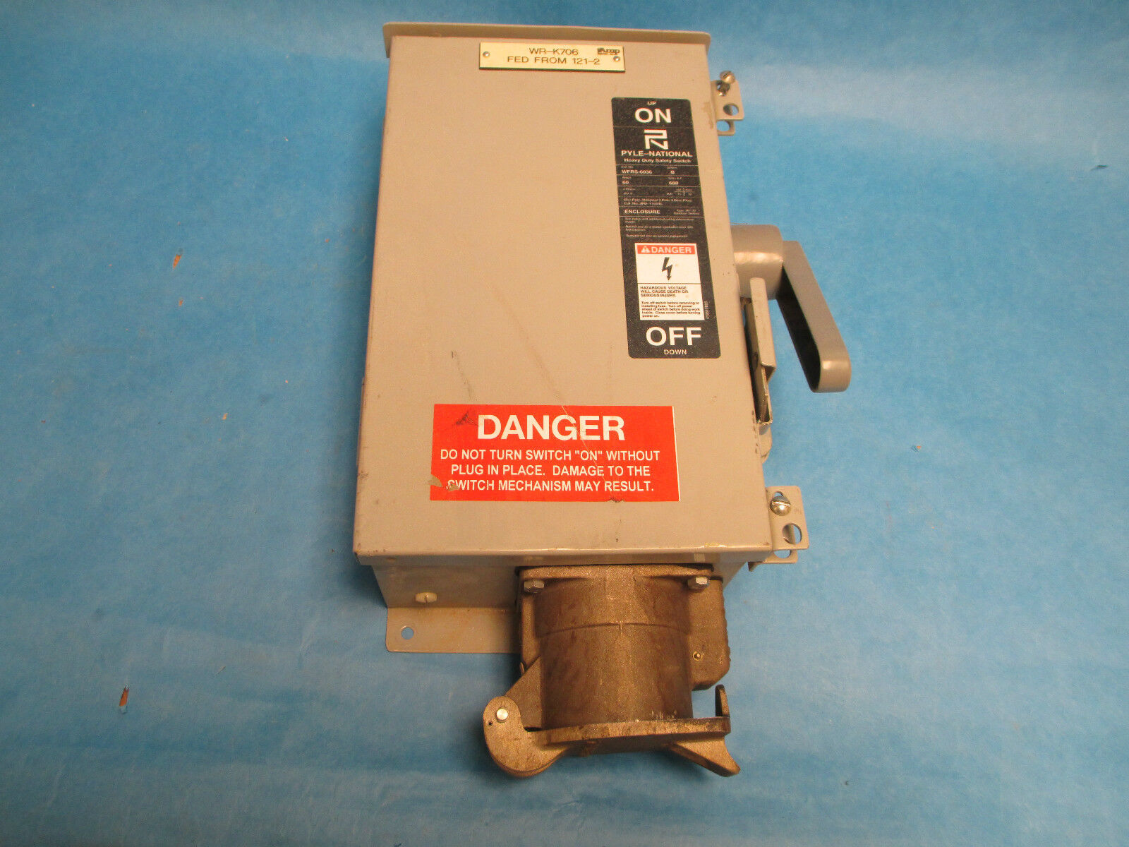 PYLE-National Safety Switch WFRS-6036 60A 600V 3P Nema 3R/12 Fusible Used