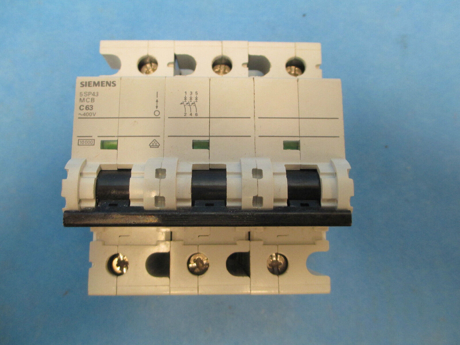 Siemens Circuit Breaker, 5SP43 MCB C63, 3P 63A Used